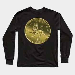 Vector British money gold coin 10 pence Long Sleeve T-Shirt